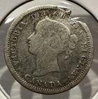 1858 5 Cents Canada Silver 5c Coin Queen Victoria Silver Nickel Damaged