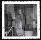 Creepy Halloween Double Exposure Kid Mask Off Ghost Lady Old vintage Photo-aa192
