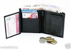 Small Rfid Real Leather Wallet Men Credit Card Holder Case Coin Purse 48 Black
