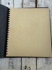 Vintage Amfile Green Leatherette Scrapbook Photo Album Book Blank Pages Nos Mcm