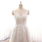 Classic Floral Lace Bridal Gown Wedding Dress Custom Made Straps 2-28w