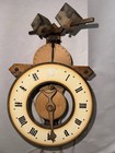 Vintage Swiss Baumann A g  Wooden Wall Clock With Weights  untested  061371