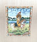 Vintage Indian Miniature Painting Rajput Gilt Gouache Watercolor Framed Horse