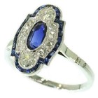 Natural Sapphire 2 60 Ct Art Deco Vintage Wedding Ring 925 Sterling Silver