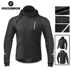 Rockbros Men Cycling Jacket Winter Fleece Thermal Windproof Soft Wind Coat Black