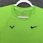 Nike Court Aeroreact Rafa Nadal Shirt Mens S Neon Bull Logo Slim Tennis Ci9152