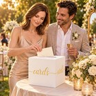Wedding Card Box 8 7x8 7x8 7 Inches White Gift Envelope Holder