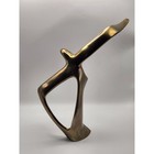 Vintage Abstract Solid Brass Seagull Bird Sculpture Mid Century Modern 10 Inch