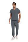 Stretch Medical Nursing Uniform Scrub Set Men V-neck 3-pocket-top Jogger Pants