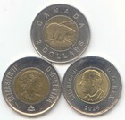 Canada 2003  2017 2024 Toonie Canadian 2 Dollar  2 Two Dollar Exact Set -3 Coins