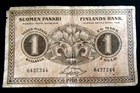 1918 Finland Bank 1 Marc Note- Very Circulated
