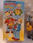 Vintage Nomura Wind Up Musical Clown Litho Tin Toy Japan 1950s Working Orig Box