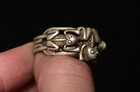 1  Collect Rare Old Chinese Silver Dynasty Animal Common Pond Frog Ring Rings