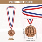 10 Pcs Chess Star Print Bronze Award Medals With Neck Ribbons Red