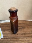 Vtg Small Poison Bottle  67 Triangular  Medicine Bottle Amber 3 5 