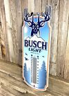 Busch Light Beer Deer Hunting Thermometer 17  Metal Aluminum Sign Garage Bar New