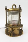 Vintage Brass Dock Piling Light With Red Light Working  9 5  Tall  5 75  Diam 