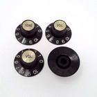 True Custom Shop   Black Witch Hat Control Knobs With Gold Inserts For Gibson