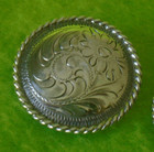 2 Gorgeous Vintage Sterling Silver Overlay Big 1-3 8  Conchos bridle spur Straps