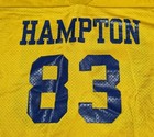Vtg Wilson Nylon Football Jersey Hampton  83 Youth Sz Xl Made In Usa Yellow Blue