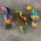 Talavera Bird Hand Painted Toucan Parrot Ceramic Mexican Pottery Hanging Patio