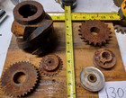 Lot 6  Cast Iron Industrial Gear Sprocket Lamp Base Steampunk Yard Art Etc 130