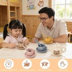 Kids Silicone Tea Party Set  Pretend Play Tea Set With Teapot  4 Cups With 