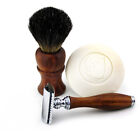 Wooden Handle Barber Salon   Shop Shaving Set 3 Pcs Kit Wet Shave Tools Haryali