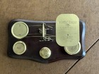 Antique 19th C  Brass Desktop Postal Rates Letter Balance Scales   Orig Weights