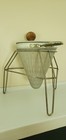 Vintage Aluminum Cone Sieve Colander Strainer W  Wood Pestle   Stand