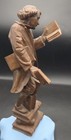 Vintage Hand Carved Wood Scholar    bookworm    W  Books Library Decor 10   
