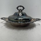 Baroque By Wallace Silversmiths 744 Serving Dish Bowl With Lid Ornate Floral Usa
