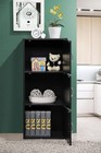 Hodedah Import 3-shelf Bookcase Cabinet  Black