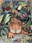 Vintage Northwest Company Garfield Cat Birds Jungle Safari Throw Blanket Woven