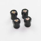 4pcs Cadillac Tire Valve Stem Caps Set For All Modes Black Anodized Aluminum