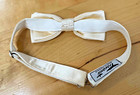 Men s Solid Satin Ivory Cream Bow Tie Tuxedo-style Sheen Durable Metal Clip 18 