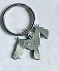 Fine Pewter Schnauzer Dog Puppy Silver Metal  Keychain  75