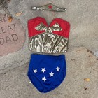 Vintage 1960s 1970s Handmade Wonder Woman Costume Outfit 3 Piece Bodice Bodysuit