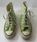 Vintage Converse All Star 1970s 80s Lime Green Made In Usa Mens Size 6 Womens 8