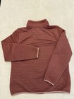 L l bean Women s Mock Neck Snap Pullover Sweatshirt Pink L Regular Logo Pockets