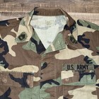 Vintage Military Issue Us Army Jacket Shirt Medium Green Combat Woodland Camo 