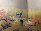 Japanese Beautiful Byobu Landscape Hand Painted Gold Leaf Folding Screen 6 Panel