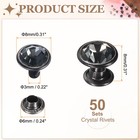 50pcs Colorful Crystal Rivets 8mm Rhinestone Stud Rivets Studs  Gray