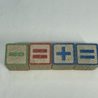 Vintage Playskool Number Wood Blocks Lot 21 W Original Box Play Or Craft