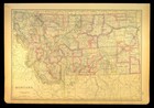 1920 Antique Montana Map Counties Large Atlas Map Railroad Depot Towns No Fold