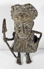 African Nigeria Benin Bronze    Warrior Figure