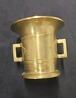 Antique Heavy Solid Brass Mortar And Pestle Large Pharmacy Apothecary Bowl Set