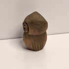 Vtg Lovely Small Cryptomeria Hand Carved Wooden Owl Bird Wood