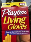 Vintage Playtex Living Yellow Rubber Gloves Large   Bonus Chore Boy Sponge New