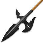 Honshu Halberd Spear- High Carbon Steel  Black Oxide Coating - Spear Head Only